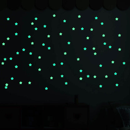100-Pieces: Colorful Luminous Stars Plastic Wall Sticker DailySale