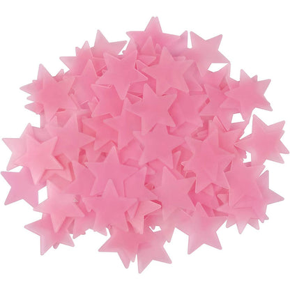 100-Pieces: Colorful Luminous Stars Plastic Wall Sticker DailySale