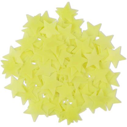 100-Pieces: Colorful Luminous Stars Plastic Wall Sticker DailySale