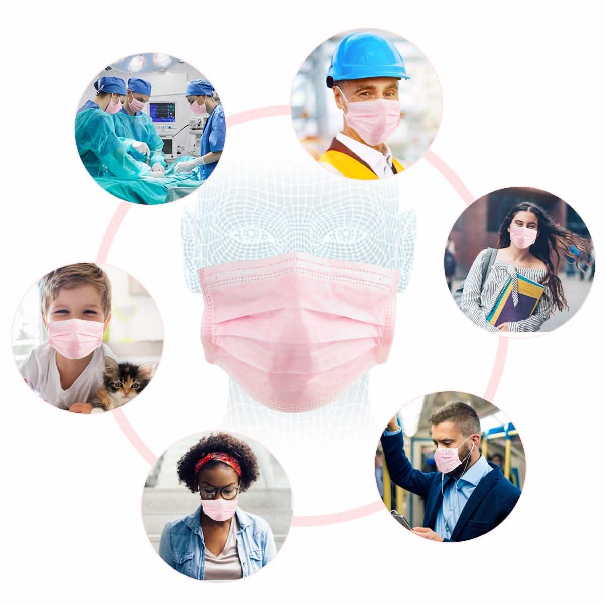 100-Pieces: Disposable 3 Ply Earloop Face Masks DailySale