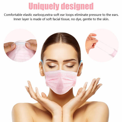 100-Pieces: Disposable 3 Ply Earloop Face Masks DailySale