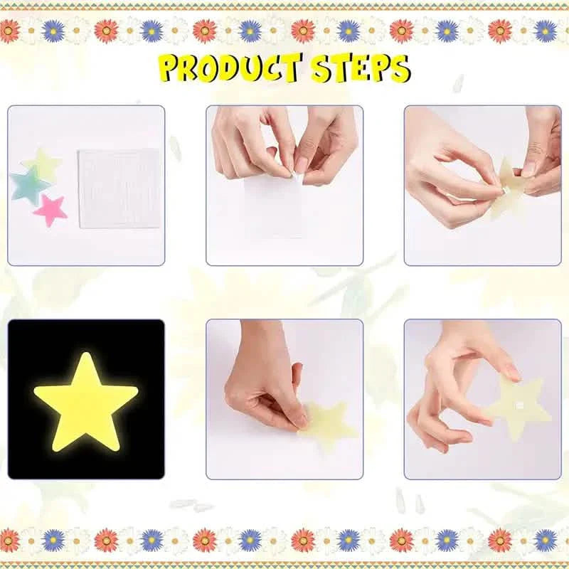 100-Pieces: Glow-in-the-Dark Fluorescent Wall & Ceiling Star Stickers DailySale