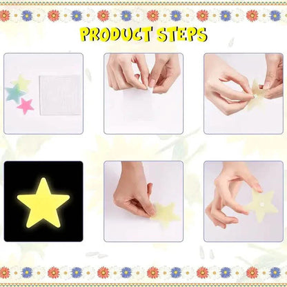 100-Pieces: Glow-in-the-Dark Fluorescent Wall & Ceiling Star Stickers DailySale