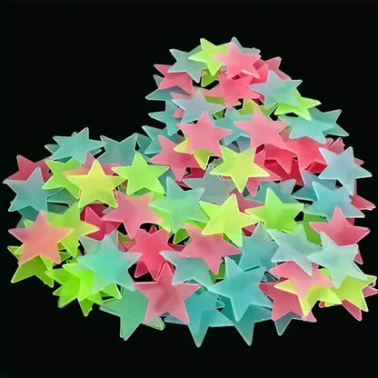 100-Pieces: Glow-in-the-Dark Fluorescent Wall & Ceiling Star Stickers DailySale