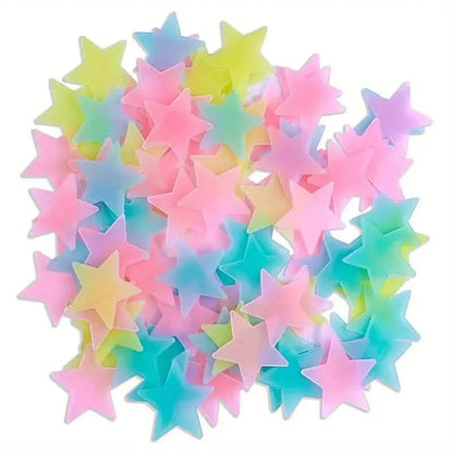 100-Pieces: Glow-in-the-Dark Fluorescent Wall & Ceiling Star Stickers DailySale