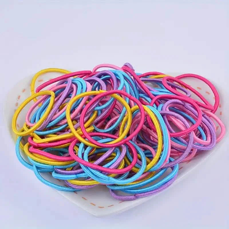 100-Pieces: High Elastic Leather Hair Rope Ponytail Bands - Seamless DailySale