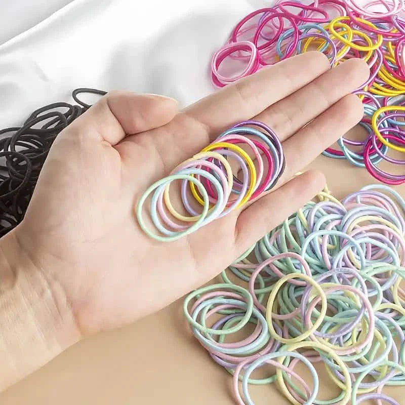 100-Pieces: High Elastic Leather Hair Rope Ponytail Bands - Seamless DailySale