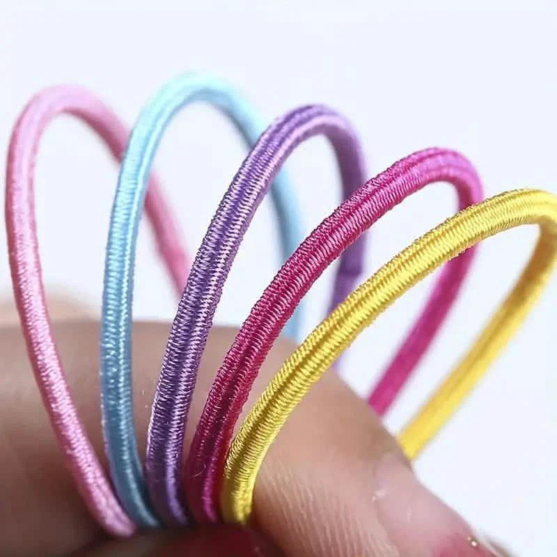 100-Pieces: High Elastic Leather Hair Rope Ponytail Bands - Seamless DailySale