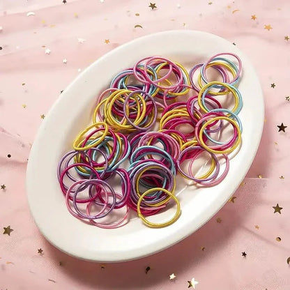 100-Pieces: High Elastic Leather Hair Rope Ponytail Bands - Seamless DailySale