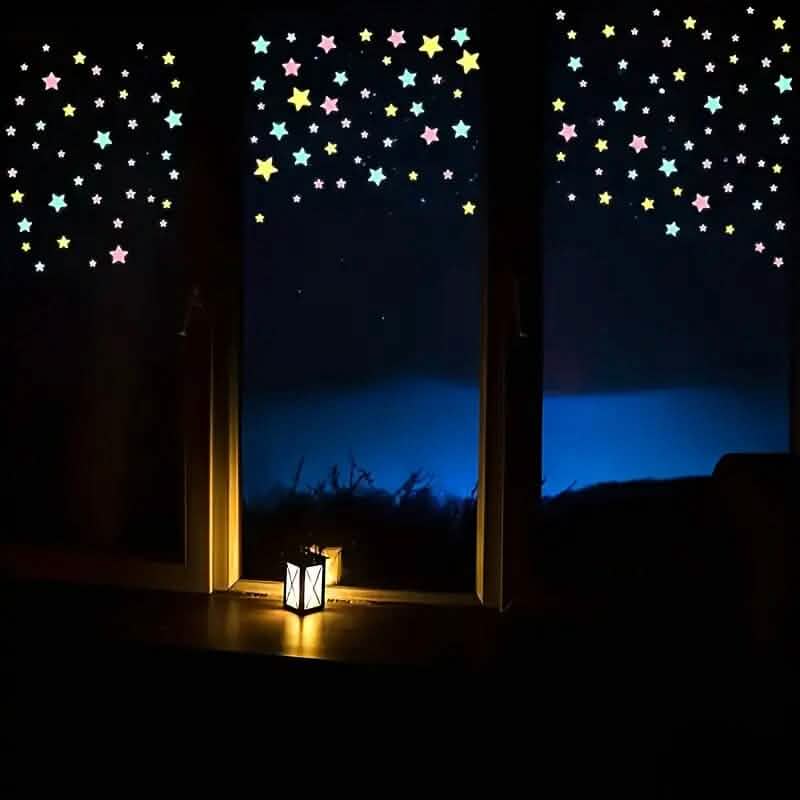 100-Pieces: Luminous Glow in the Dark Star Wall Stickers DailySale