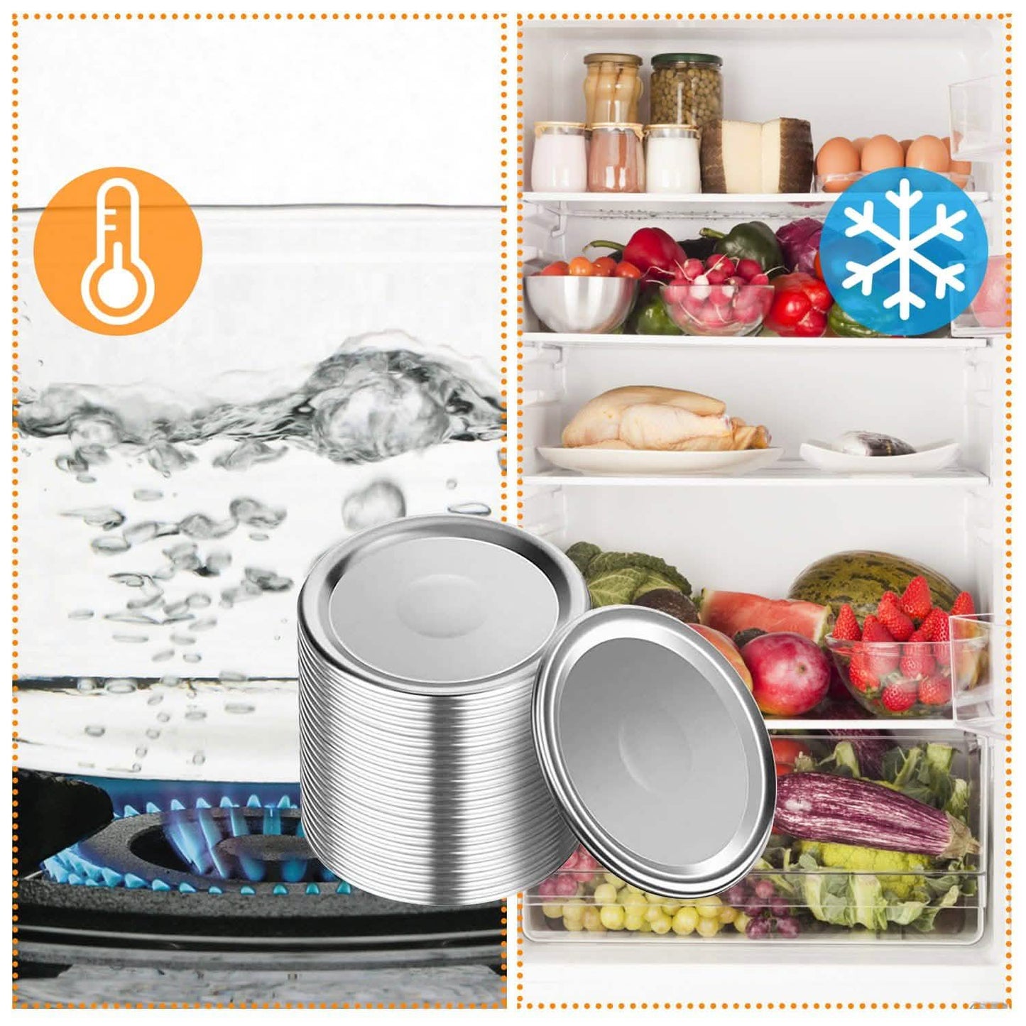100-Pieces: Regular Mouth Canning Lids DailySale