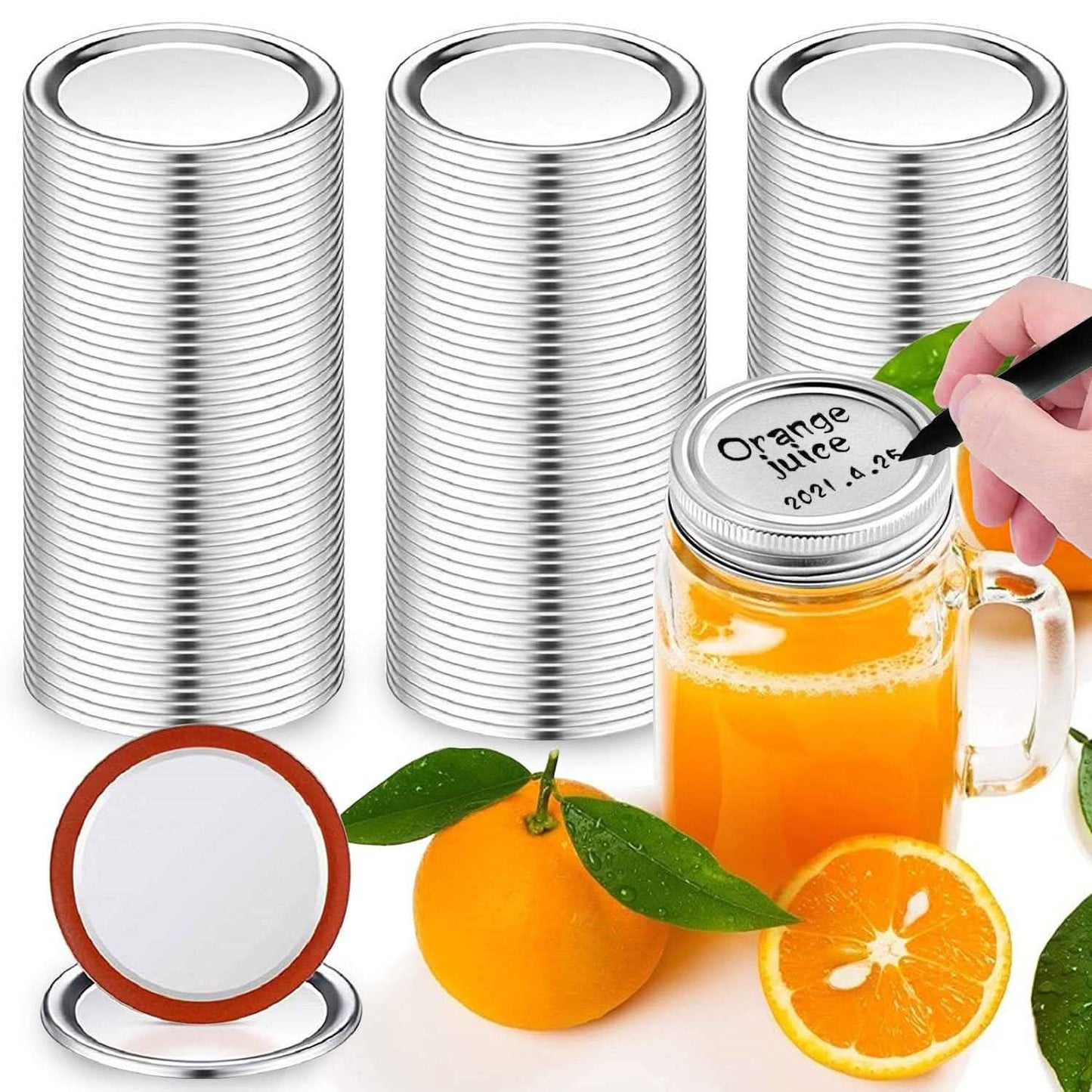 100-Pieces: Regular Mouth Canning Lids DailySale