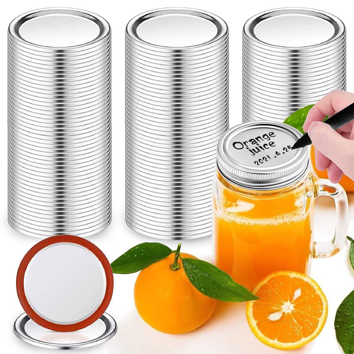 100-Pieces: Regular Mouth Canning Lids DailySale