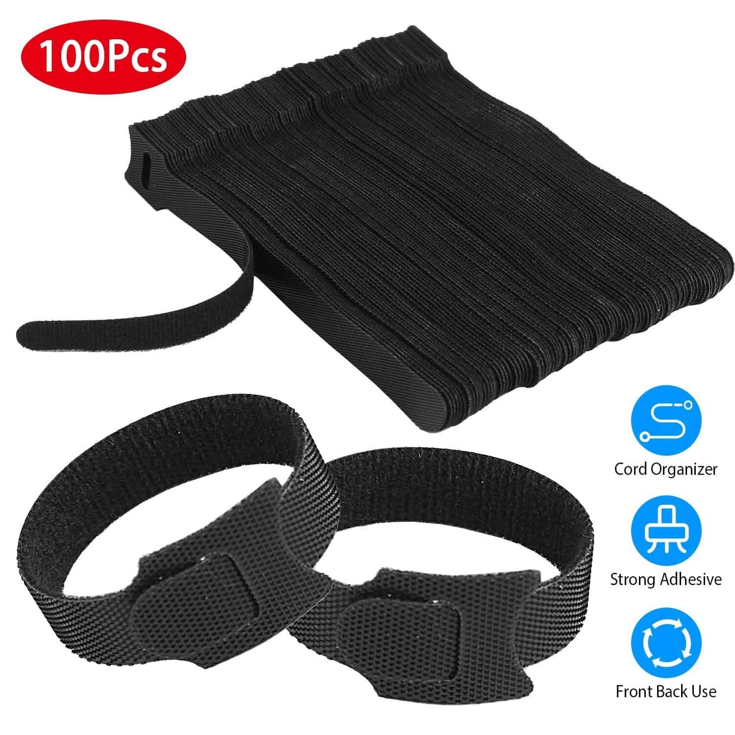 100-Pieces: Reusable Cable Ties 6" Wire Management Holder DailySale