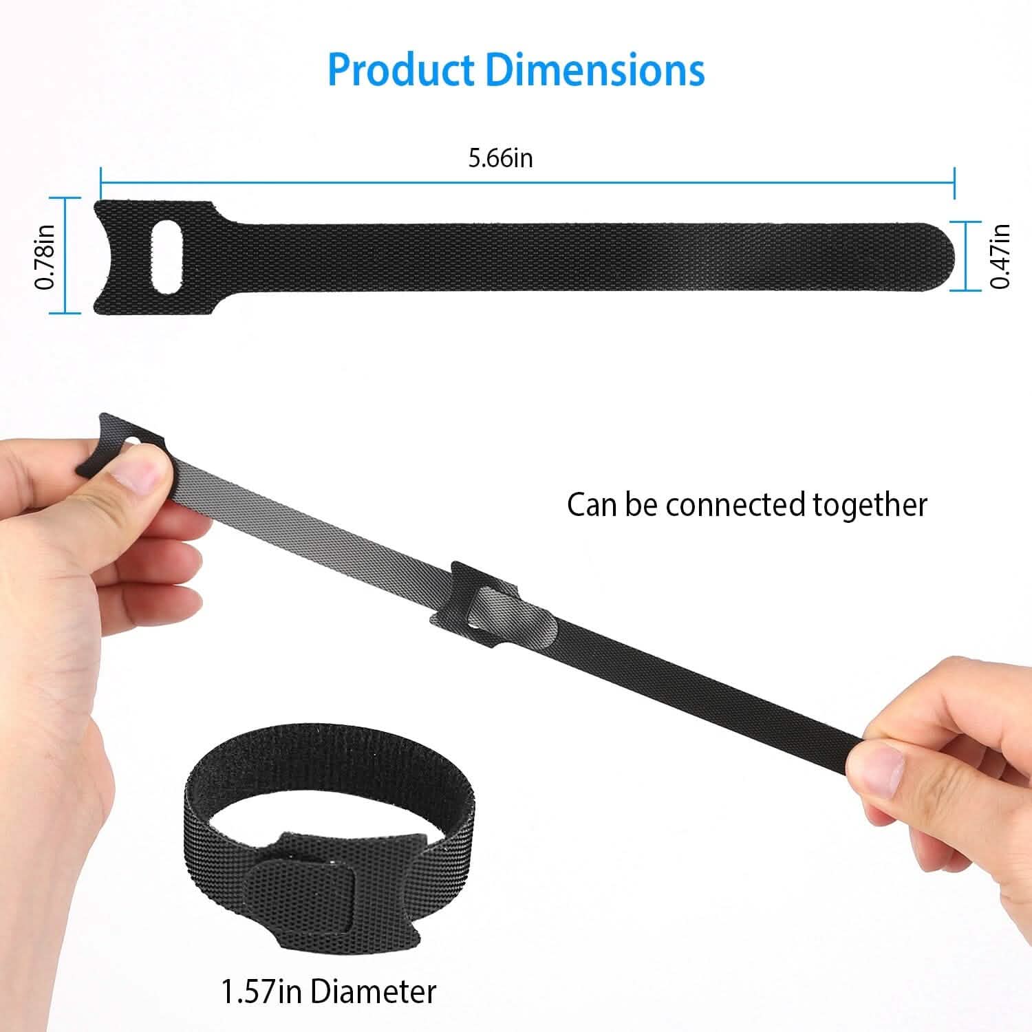 100-Pieces: Reusable Cable Ties 6" Wire Management Holder DailySale