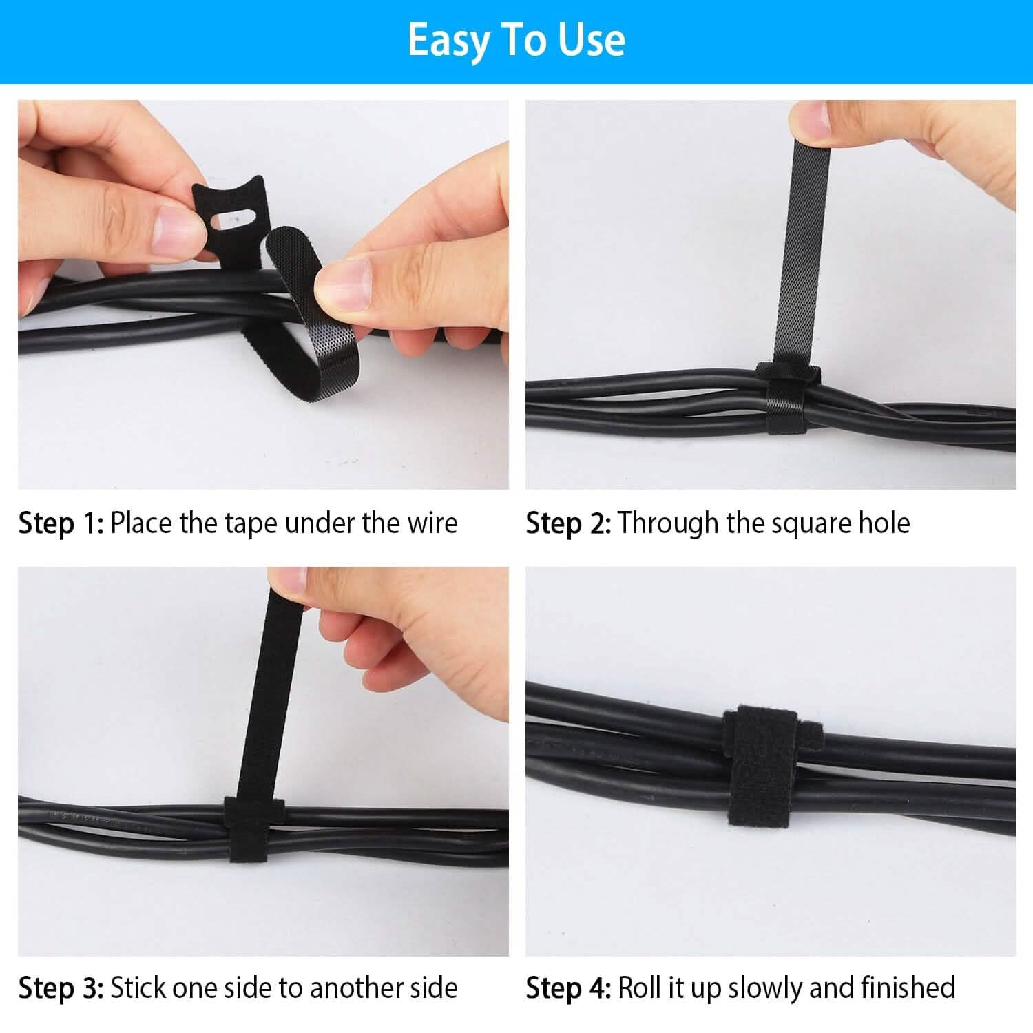 100-Pieces: Reusable Cable Ties 6" Wire Management Holder DailySale