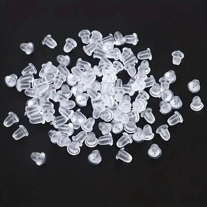 100-Pieces: Transparent Plastic Ear Clog Ear Stud Earring Pin Backs Ear Plug DailySale
