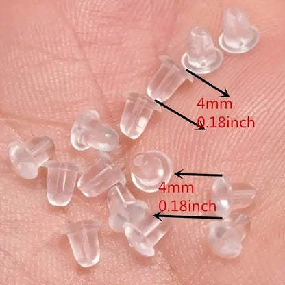 100-Pieces: Transparent Plastic Ear Clog Ear Stud Earring Pin Backs Ear Plug DailySale