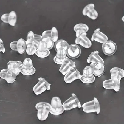 100-Pieces: Transparent Plastic Ear Clog Ear Stud Earring Pin Backs Ear Plug DailySale