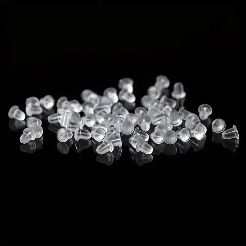 100-Pieces: Transparent Plastic Ear Clog Ear Stud Earring Pin Backs Ear Plug DailySale