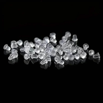 100-Pieces: Transparent Plastic Ear Clog Ear Stud Earring Pin Backs Ear Plug DailySale