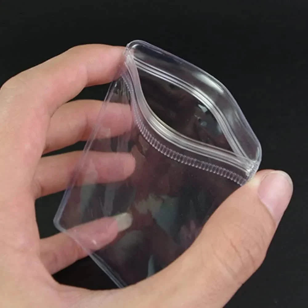 100-Pieces: Transparent PVC Plastic Storage Sealed Jewelry Bag DailySale