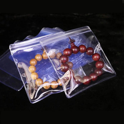 100-Pieces: Transparent PVC Plastic Storage Sealed Jewelry Bag DailySale