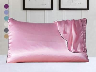 100% Satin Pillow Cover With Trim DailySale