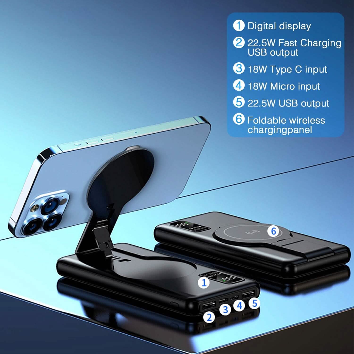 1000 mAh Wireless Foldable Power Bank DailySale