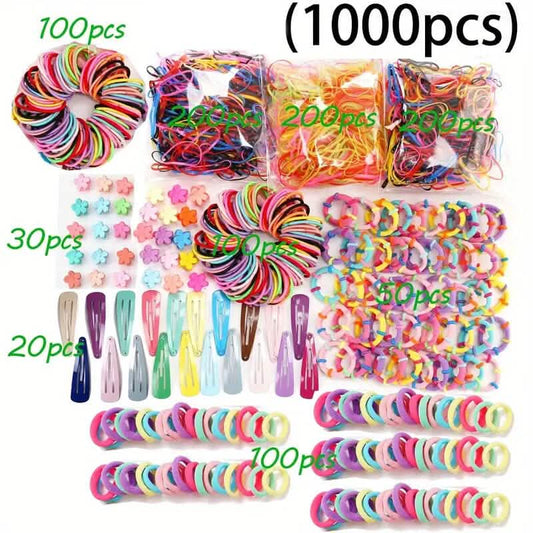 1000-Piece Set: Colorful Hair Ties Set Hair Scrunchies for Women DailySale