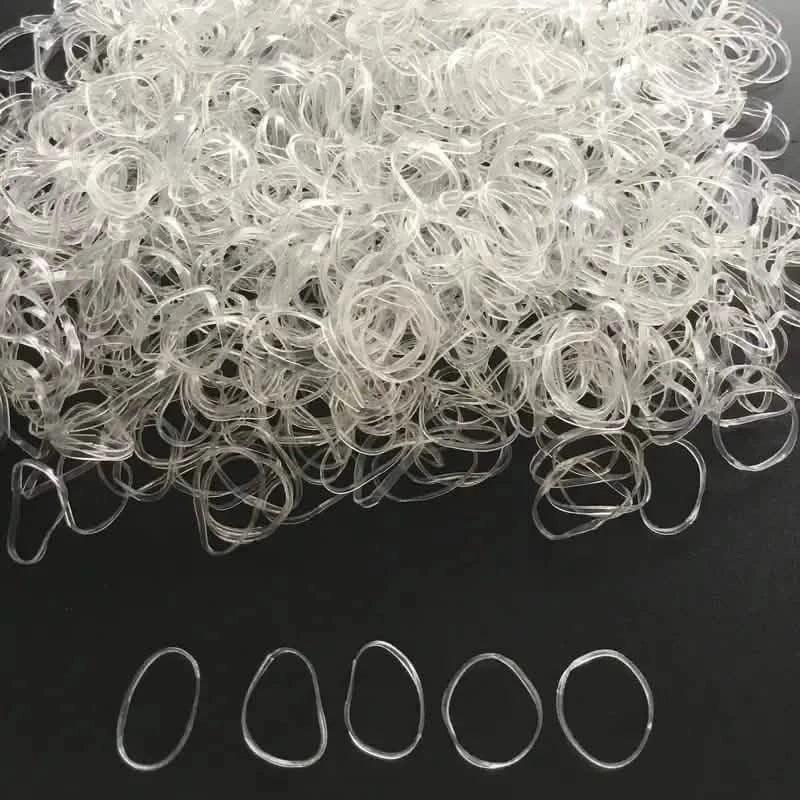 1000-Pieces: Clear Elastic Hair Rubber Bands Transparent Mini Hair Ties Small Stretch Hair Bands For Women DailySale