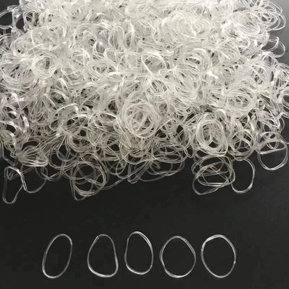 1000-Pieces: Clear Elastic Hair Rubber Bands Transparent Mini Hair Ties Small Stretch Hair Bands For Women DailySale