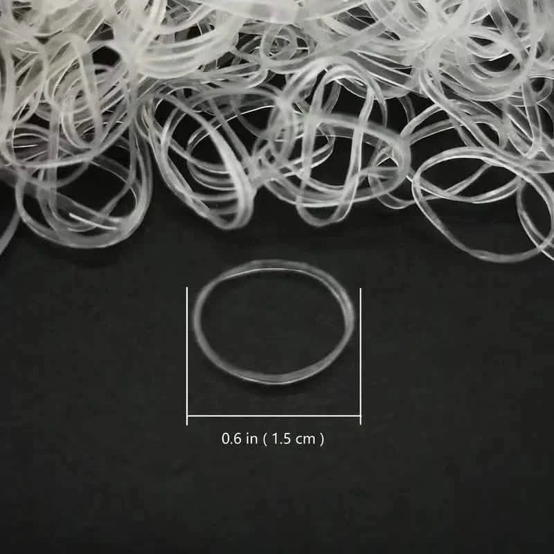 1000-Pieces: Clear Elastic Hair Rubber Bands Transparent Mini Hair Ties Small Stretch Hair Bands For Women DailySale