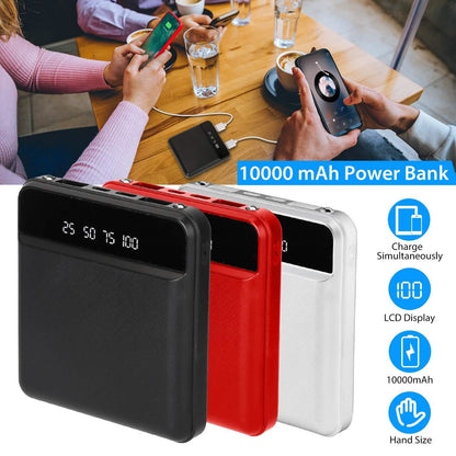 10000 mAh Portable Powerbank Mini with Dual USB Ports LCD Display DailySale