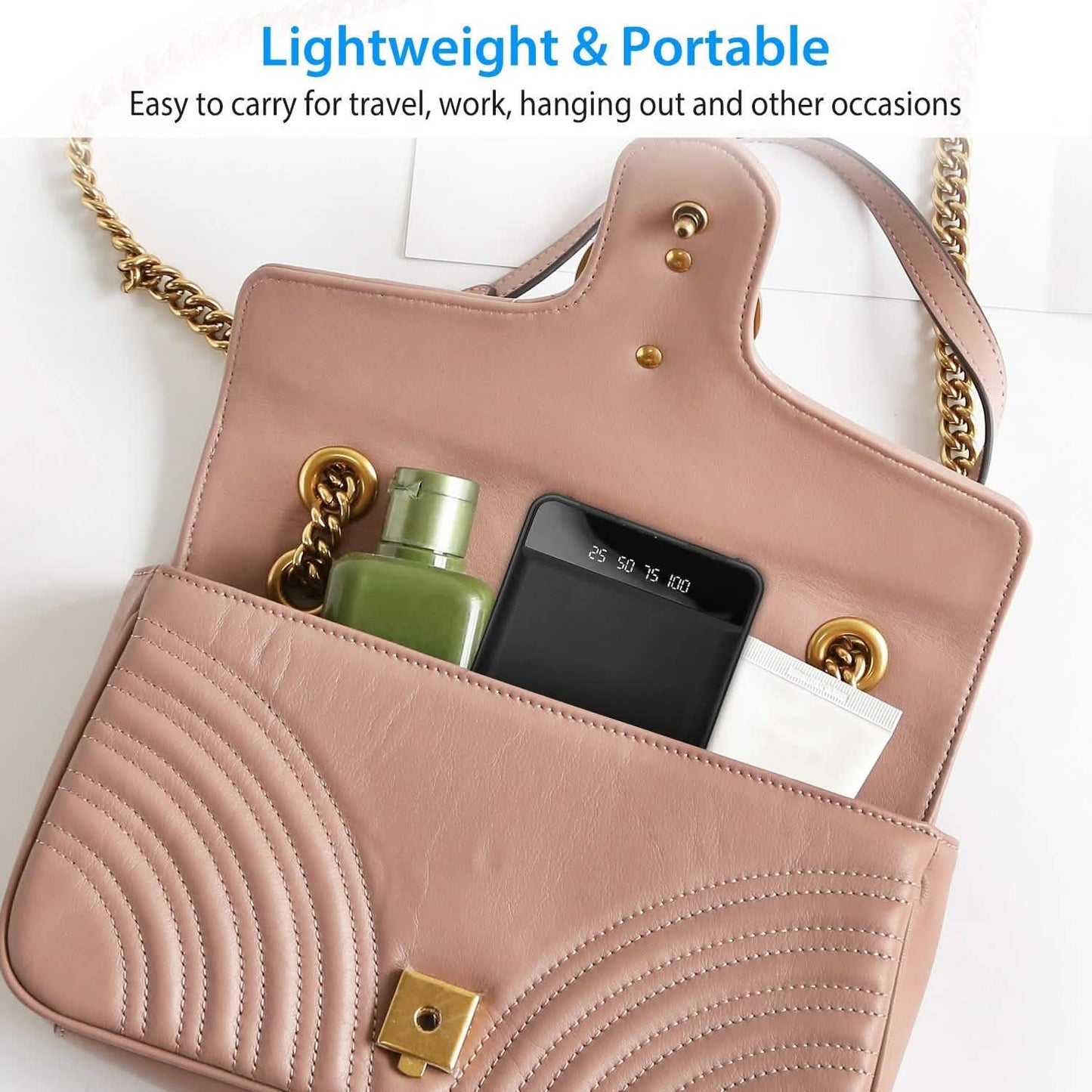 10000 mAh Portable Powerbank Mini with Dual USB Ports LCD Display DailySale