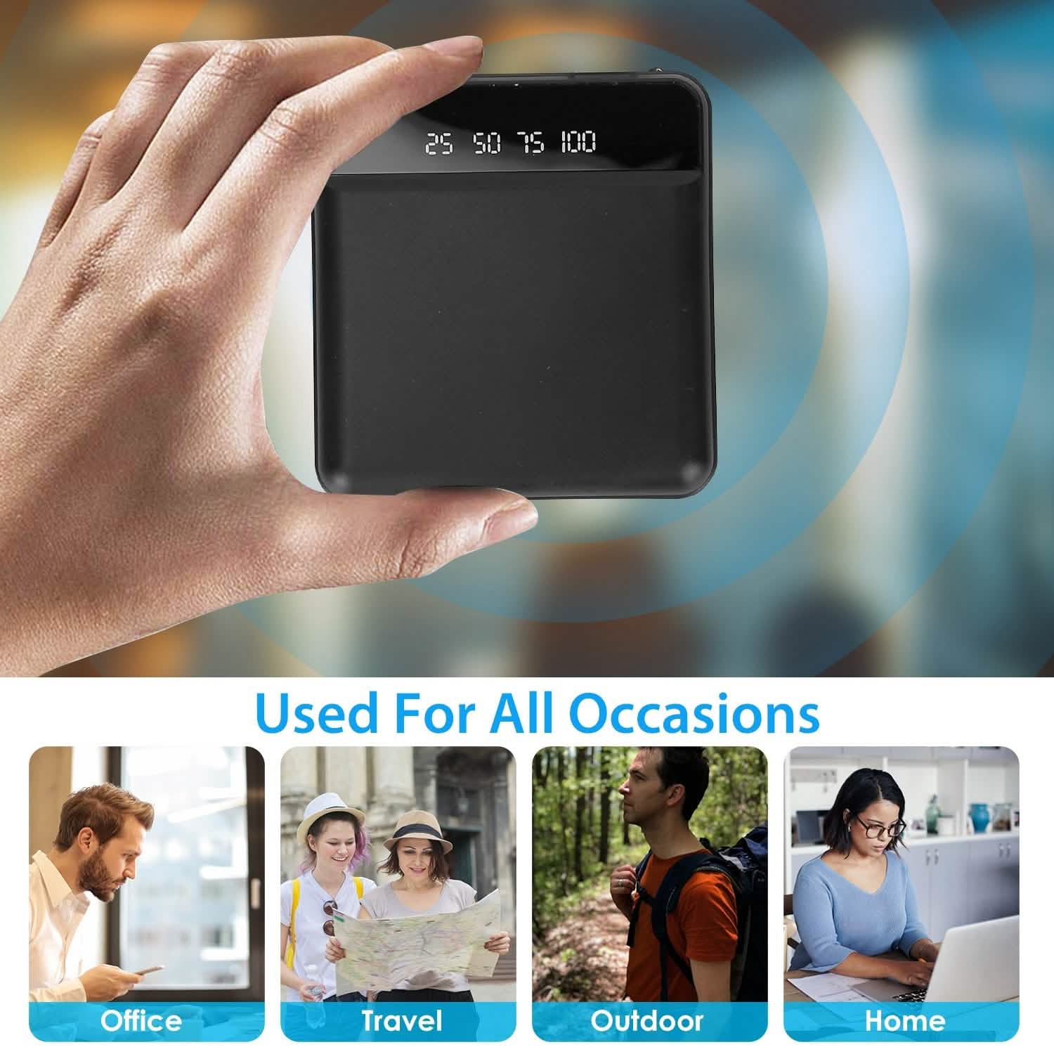 10000 mAh Portable Powerbank Mini with Dual USB Ports LCD Display DailySale