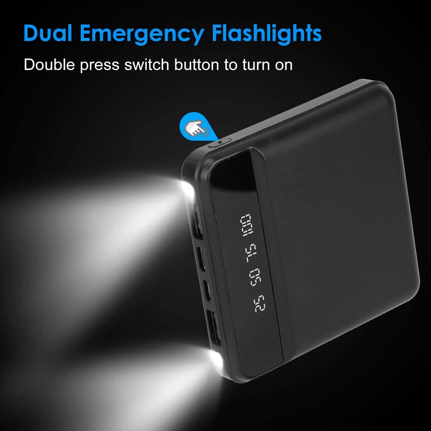10000 mAh Portable Powerbank Mini with Dual USB Ports LCD Display DailySale