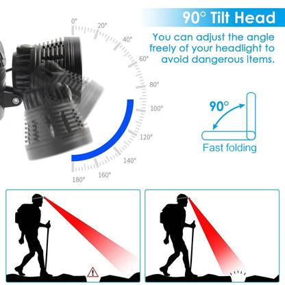 100000LM LED 7 Lighting  Modes Rechargeable Headlights DailySale