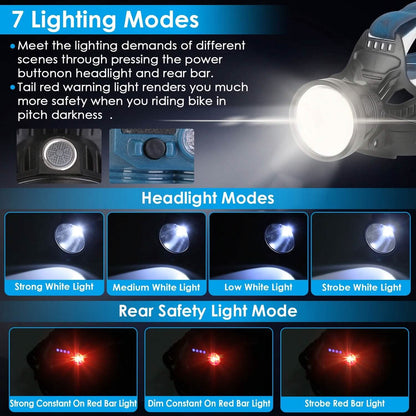 100000LM LED 7 Lighting  Modes Rechargeable Headlights DailySale