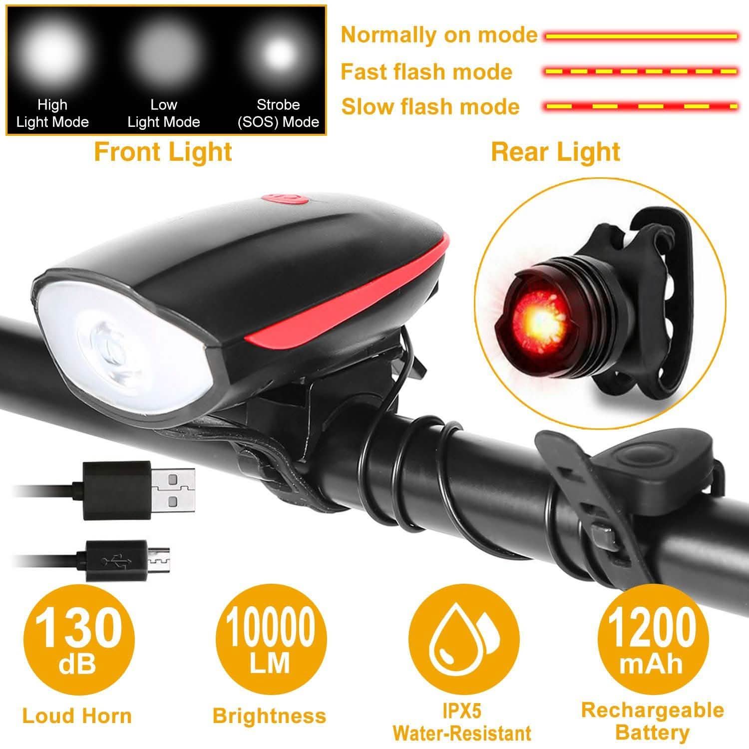 10000LM Bike Headlight USB Rechargeable DailySale