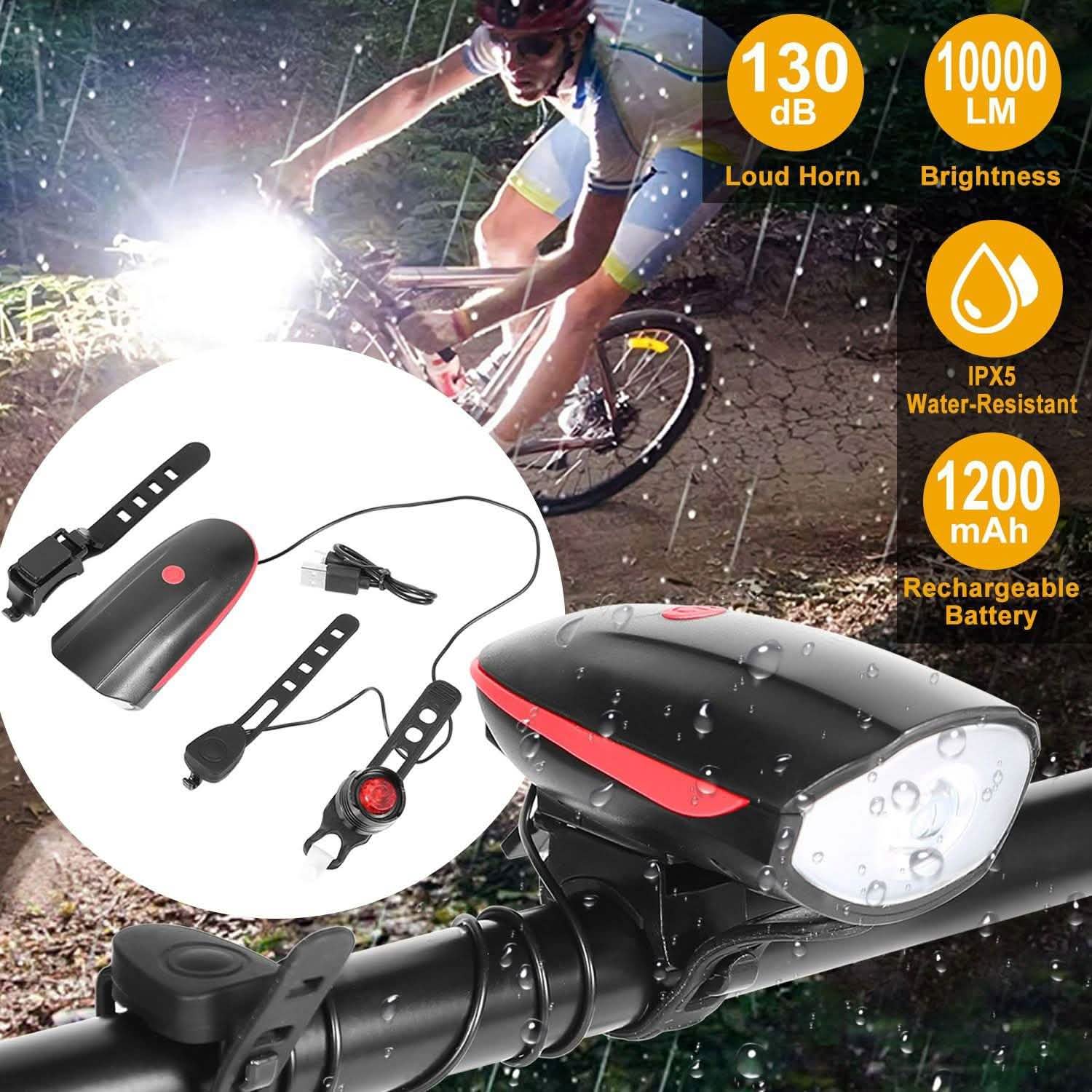 10000LM Bike Headlight USB Rechargeable DailySale