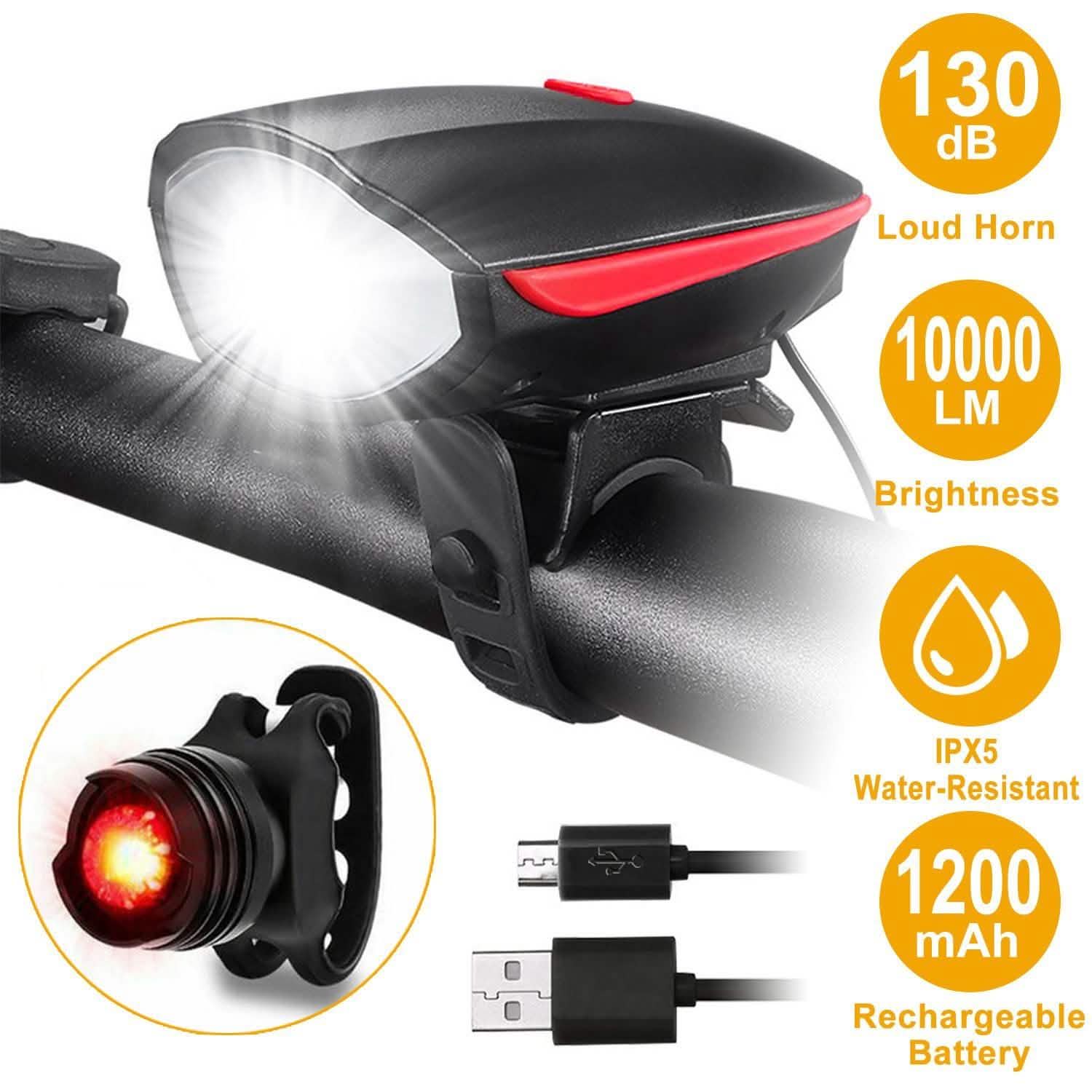 10000LM Bike Headlight USB Rechargeable DailySale