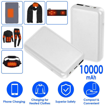 10000mAh Portable Charger Battery Pack for Heated Blanket Vest Jacket DailySale
