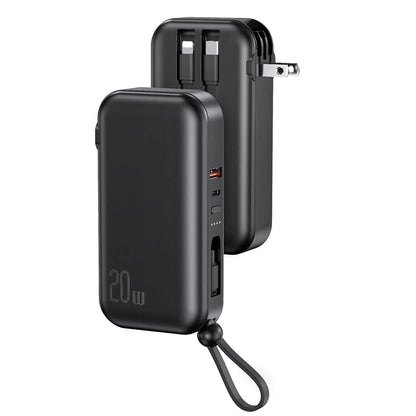 10000mAh Portable Charger with US Plug 3 Inbuilt Cables DailySale