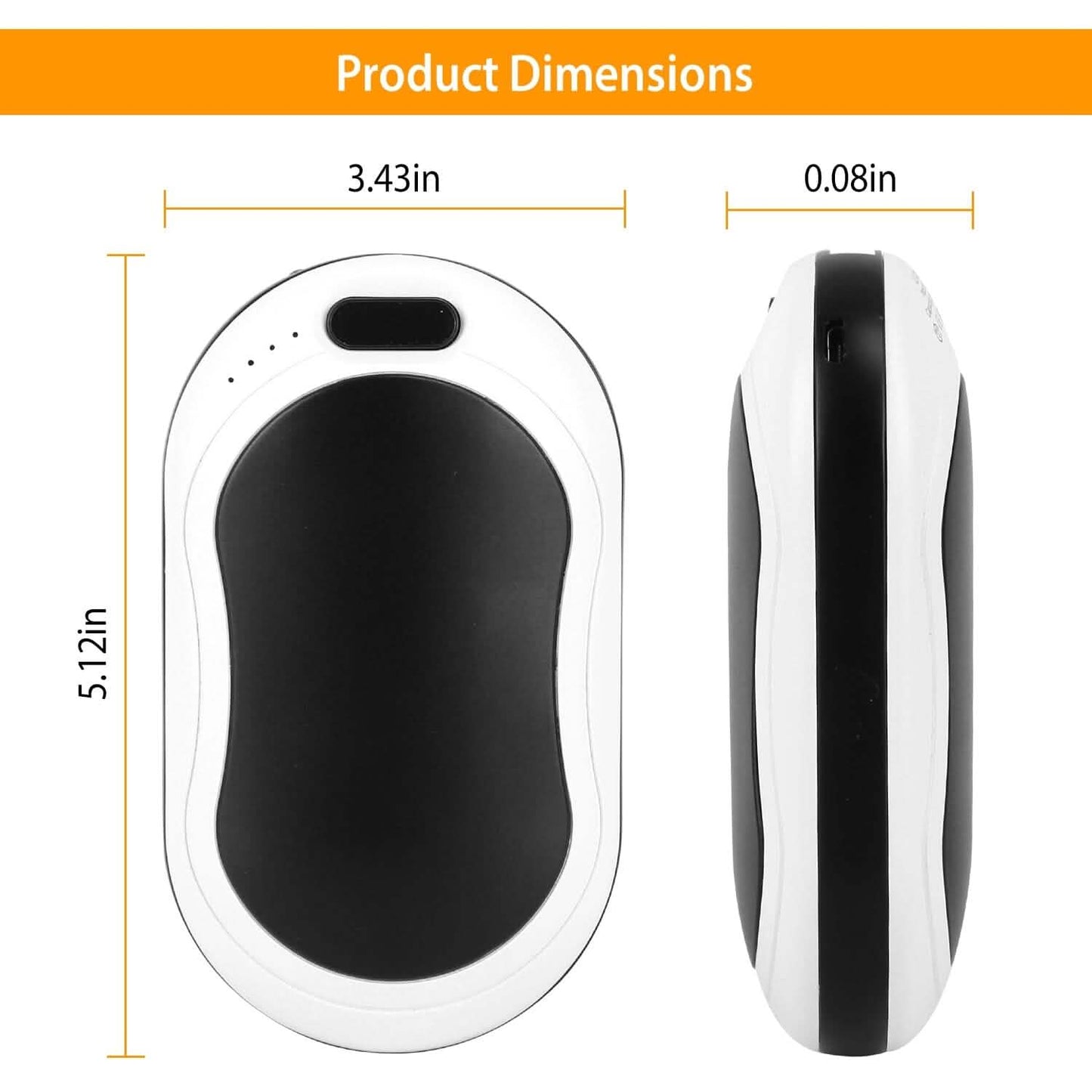 10000mAh Power Bank Rechargeable Pocket Warmer Double-Sided Heating DailySale