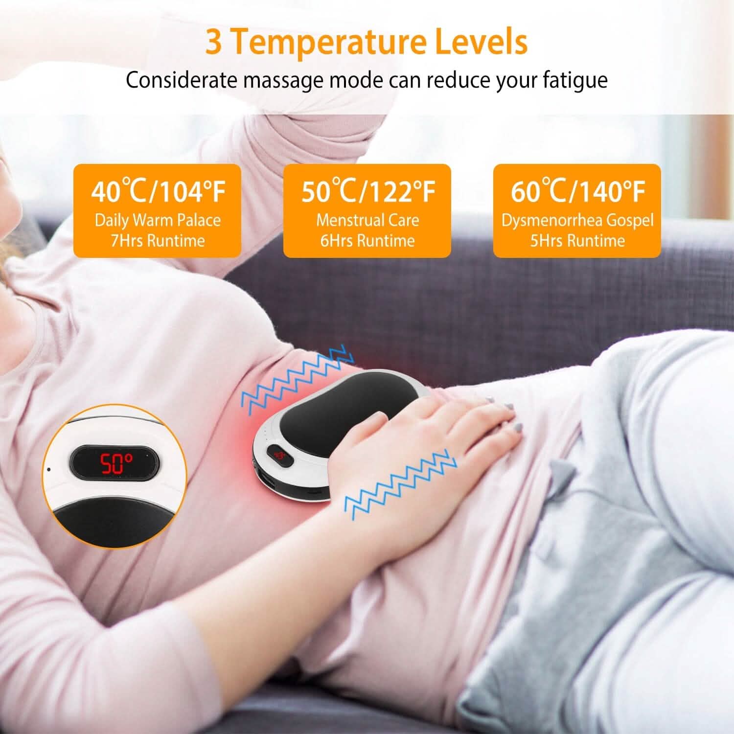 10000mAh Power Bank Rechargeable Pocket Warmer Double-Sided Heating DailySale