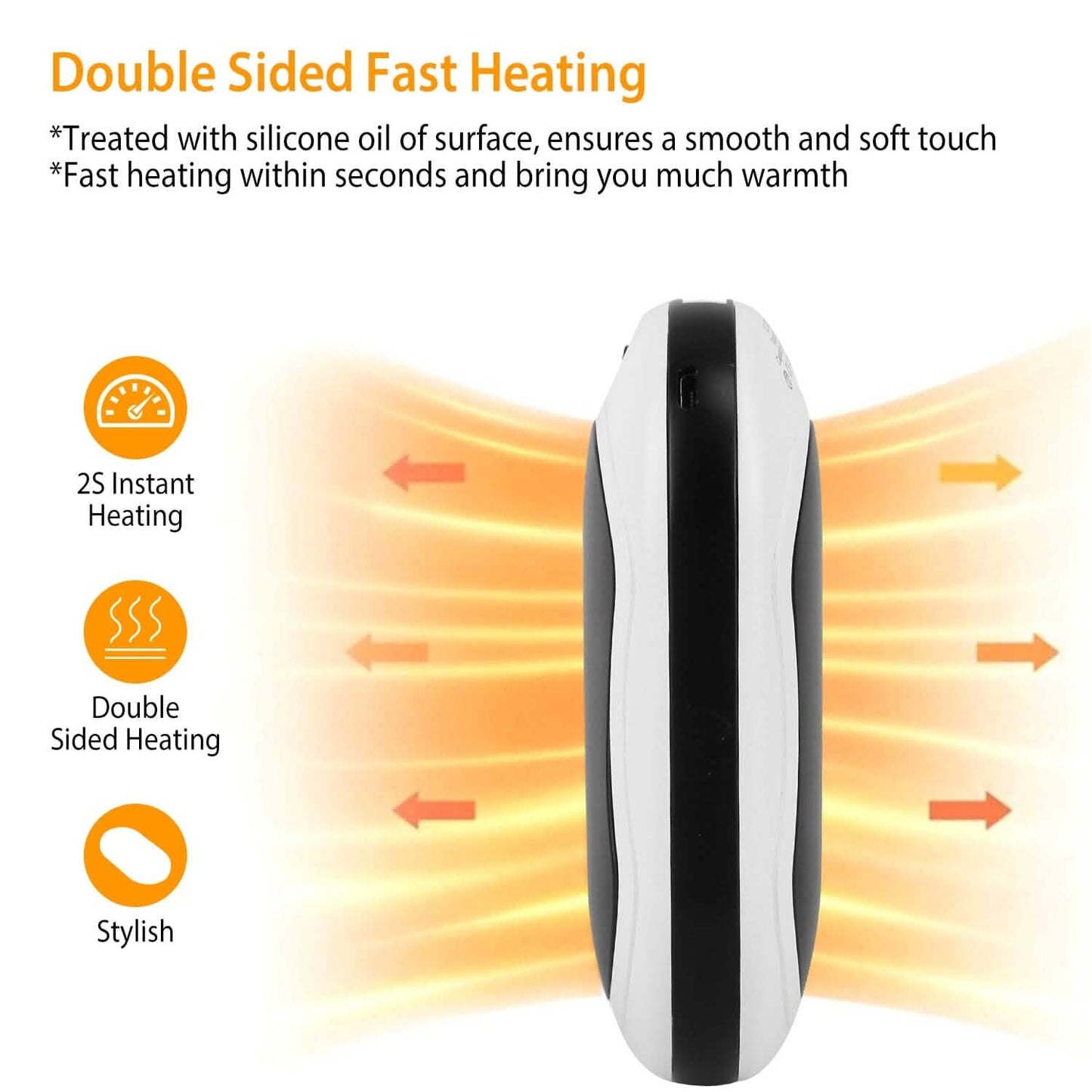 10000mAh Power Bank Rechargeable Pocket Warmer Double-Sided Heating DailySale