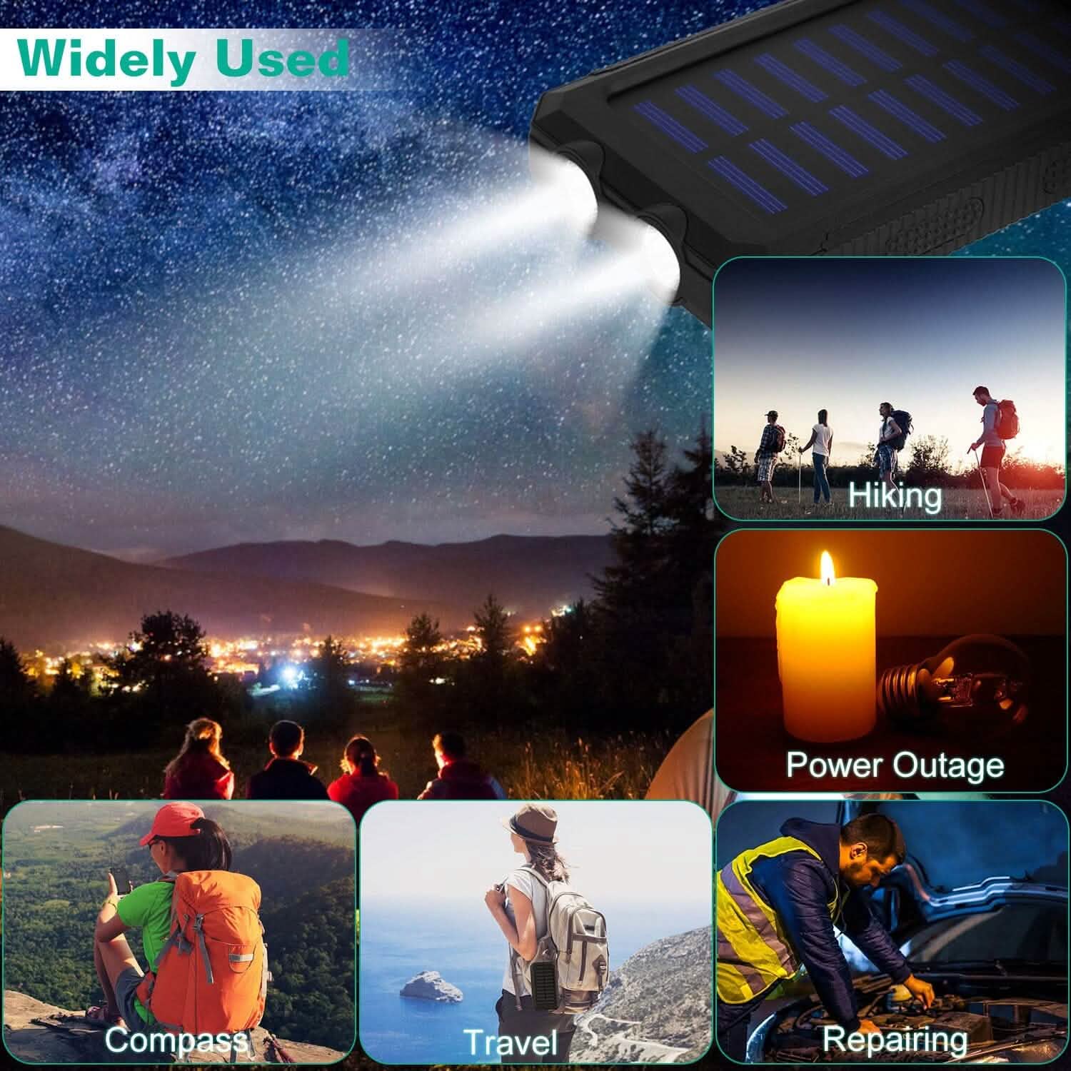 10000mAh Solar Power Bank External Battery Pack DailySale