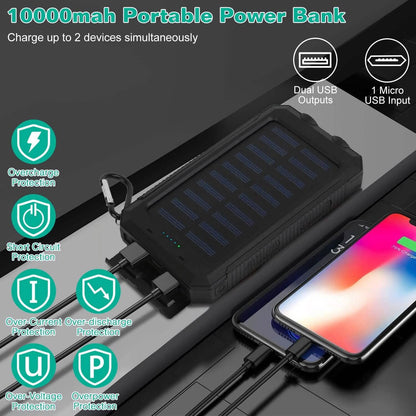 10000mAh Solar Power Bank External Battery Pack DailySale