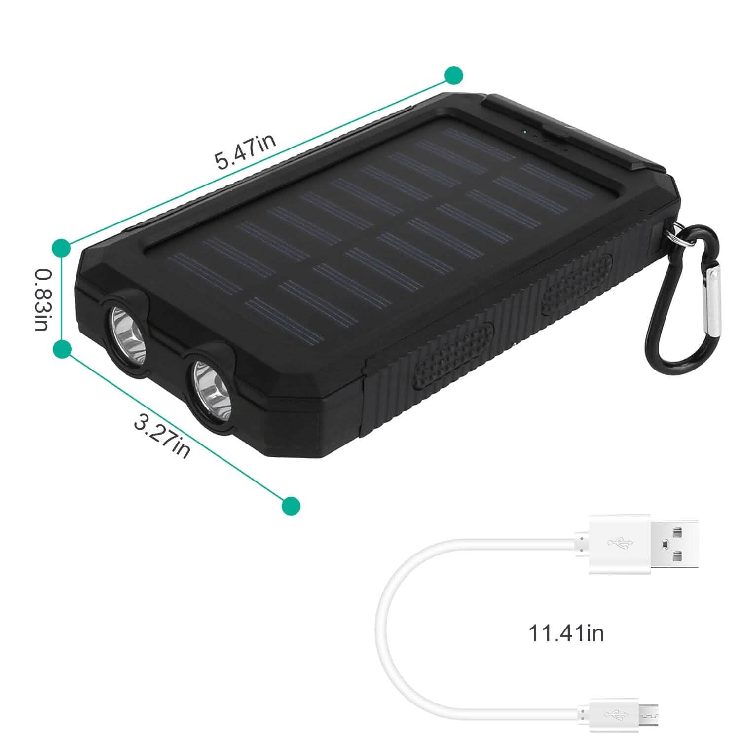 10000mAh Solar Power Bank External Battery Pack DailySale